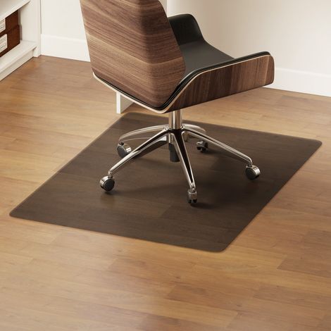 Tapis de chaise de bureau rectangulaire, antidérapants en plastique noir 120x90cm