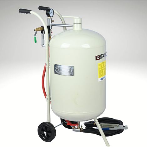 Bpac – Sableuse pneumatique mobile 75L – Pression 4-7 bars – Débit 165L/min – Cuve fermée pour sécurité – 4 buses céramiques incluses (1/5)