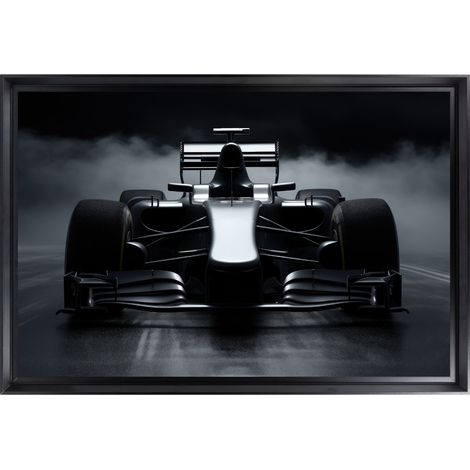 Tableau mural encadré formule 1 noire 40x60 cm - Tableau Mural Décoratif - Image Encadrée Imprimée en HD - Impression 40x60 cm sur Fibres de Bois FSC - Finition Mate - Fabriqué en France (1/5)