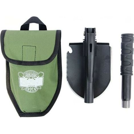 Pelle multifonction, pelle pliante 10 fonctions, pelle pliante multifonctionnelle pour couper des branches, camping, survie, randonnée et jardinage. (1/4)