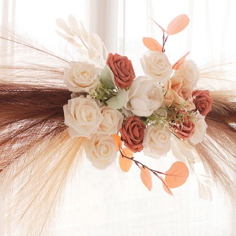 Arche de Mariage Style Bohème Couronne de Fleurs Artificielles pour Linteau (1/5)
