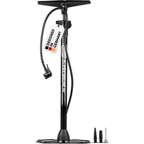 HEYNER® 216300 Hand Luftpumpe mit Manometer Black Edition