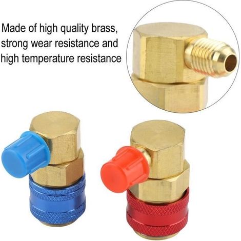 Qiilu Coupleurs rapides Paire de raccords rapides de joints de fluorure de climatisation de voiture R134a connecteurs pour (1/4)