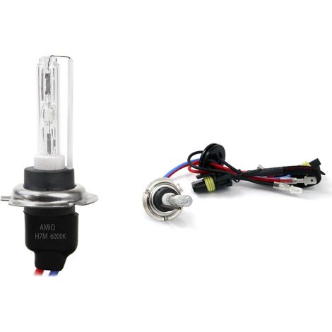 Lampadina allo xeno HID H7M 6000K in metallo amio-01427