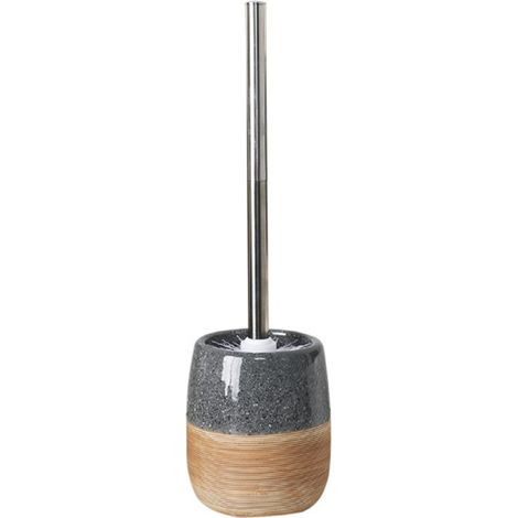 Ensemble de brosses WC en céramique mouchetée, une brosse WC élégante pour un nettoyage sans effort (grise) (1/5)