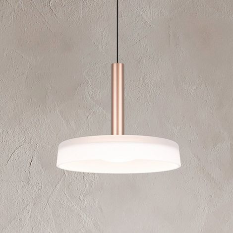 [GEBRAUCHT] B-Ware Led Hängeleuchte Deckenlampe Celeste Weiß Braun Glas Dimmbar 22 Cm