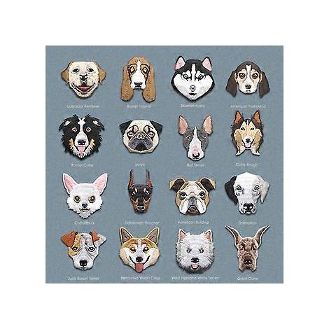 16 Stück niedliche Hunde-Stickaufnäher für Kinder