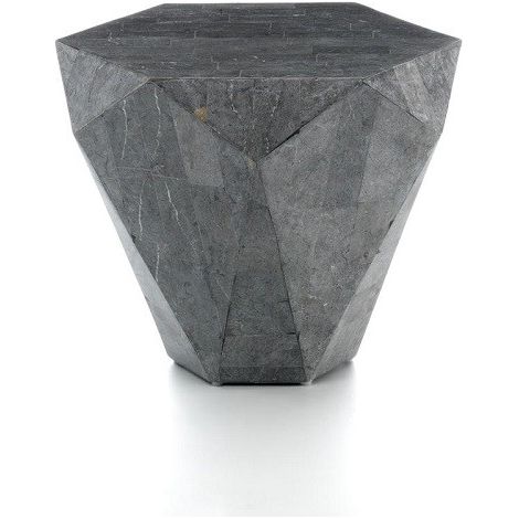 Mesa auxiliar moderna gris piedra 60 x 60 x h 50 (1/2)