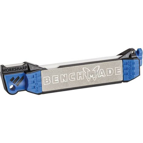 Benchmade 100604F Affilatoio da campo guidato Work Sharp , affilatura al diamante, fusto in ceramica e pelle