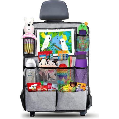 1 Organisateur de siège, 9 compartiments, poche tablette transparente, tissu Oxford imperméable, pour voiture et camping-car (1/5)