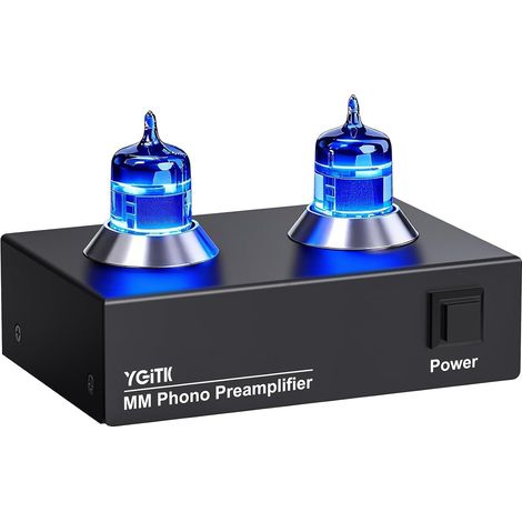 Préamplificateur Phono à Tube à Vide pour Platine Vinyle MM – Mini Préampli Audio Stéréo avec Tubes 6J2, Entrées/Sorties RCA Plaquées Or, Son Vintage Chaleureux et Pur (1/5)