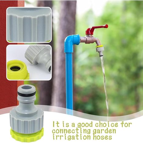 pezzi Connettore universale per rubinetto con filettatura femmina da 1/2" e 3/4" - Connettore per rubinetto da giardino, adattatore per tubo da giardino, set di connettori per tubo per irrigazione da (1/4)