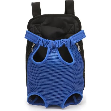 Haustier-Rucksack, verstellbarer Haustier-Rucksack, Hunde-Reisetasche, Haustier-Tragetasche mit belüftetem Design (M, blau) - Crezuo