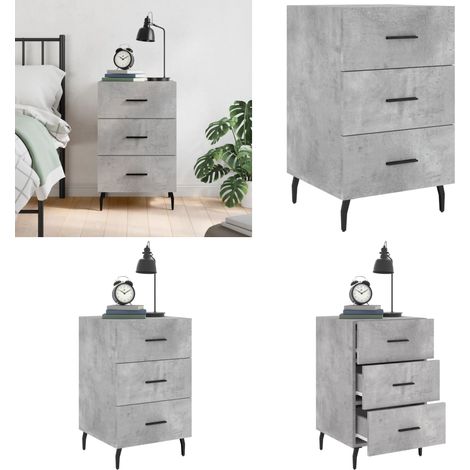 Nachttisch Betongrau 40x40x66 cm Holzwerkstoff - Holzwerkstoff - Betonfarbe