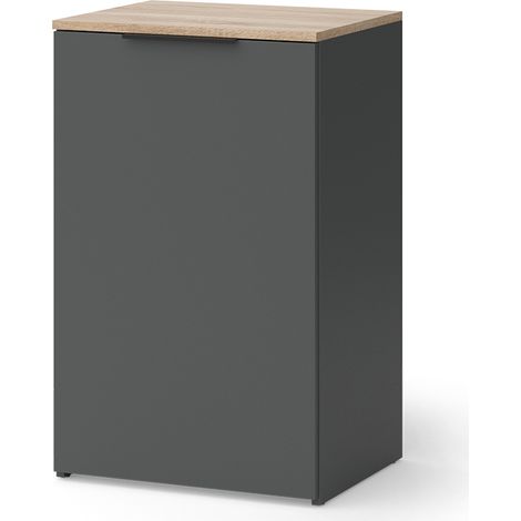 Kommode Wido, Anthrazit, 50 x 80 cm mit Regal, Vicco