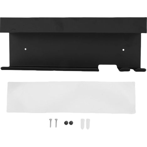 Support Mural Fer à Boucler Aluminium Espace – Organisateur Outils Accessoires Rangement Salle de Bain, Noir (1/5)