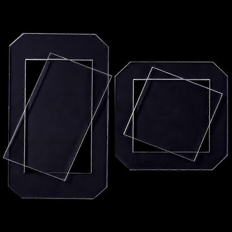Kit de 2 gabarits de quilting en acrylique transparent : rectangle de 13,7 x 7,3 cm et carré de 7,3 cm. (1/5)