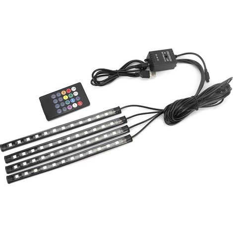 Voiture 48 LED Contrôle Sonore Ambiance RGB Lumière Décorative Avec Télécommande (1/5)
