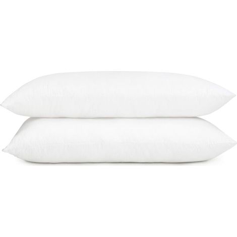 SABIR Lot de 2 oreillers en microfibre doux et lavables avec rembourrage supplémentaire (blanc, 45 x 70 cm) (1/3)