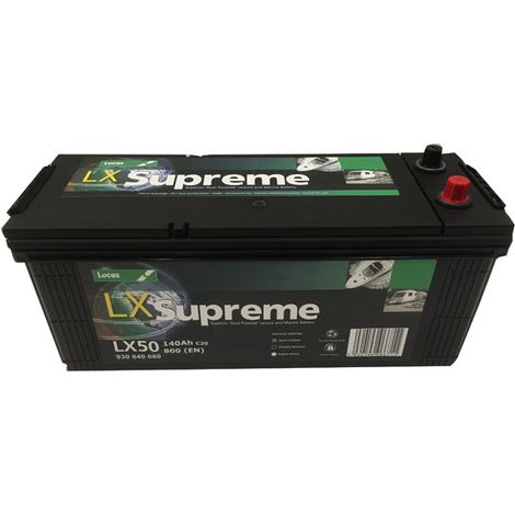 Batterie marine 12V 140Ah LX50 – 800A CCA – Pour camping-cars et applications marines – Technologie CA/CA épaisses – Lucas (1/2)