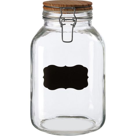 Premier Housewares Grocer Large Wooden Lid Storage Jar (1/4)