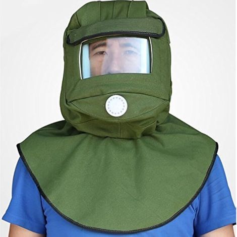 ® Capuche de Sablage Anti-Vent/Outils de Sableuse Protection Antipoussière Masque de Protection Facial (1/5)