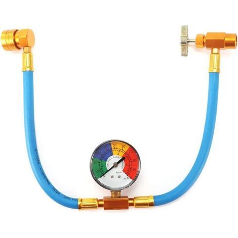 R134A Caoutchouc Tuyau De Charge Auto Climatisation, Kit de Recharge de Tuyau de Mesure de Charge de Réfrigérant de Climatisation, Tuyau de Recharge avec Jauge pour Voiture Climatisation (1/5)