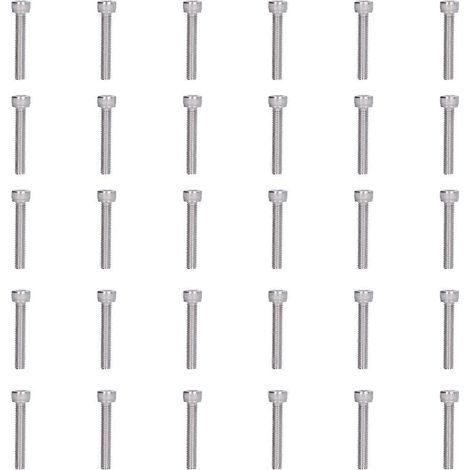 30-teiliges Set mit Innensechskantschrauben M5 A2-70 aus Metall für Wartungs- und Reparaturarbeiten (M5x30)