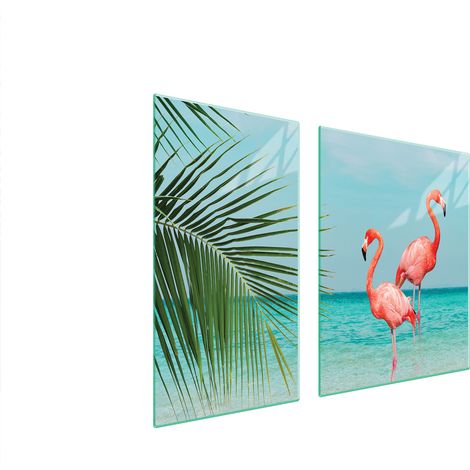 Glasschutzplatte für den Herd 90x52 Flamingo (1/5)