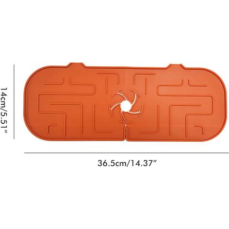 Protection anti-éclaboussures pour robinet de cuisine/évier, tapis récupérateur d'eau en silicone, coussinet d'égouttage à placer derrière le robinet pour cuisine et salle de bain (1/5)