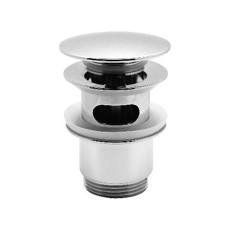 PILETTA LAVABO CLICK-CLACK TAPPO TONDO CON TROPPO PIENO LUX- 1 1/4- DH- pezzi 1 (1/2)