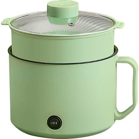 Mini-autocuiseur électrique multifonctionnel pour la cuisson rapide des nouilles, idéal pour les résidences étudiantes et un usage personnel (CN 220V, vert menthe) avec panier vapeur. (1/5)