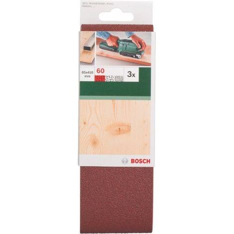 Bosch Set de 3 bandes abrasives pour ponceuses à bande, qualité rouge (1/5)