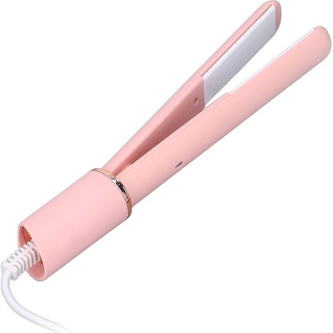 Mini fer à friser multifonction 2 en 1, chauffe rapide, lisseur et boucleur, idéal pour les voyages, prise US 110 V (1/5)
