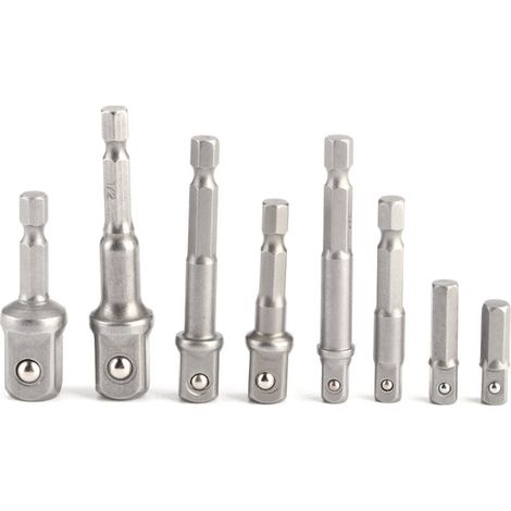 8pcs Socket Adapter Set Driver Rod Rod Rod Rod Strong Extension Bar 1/4in 3/8 inch 1/2in. (1/5)