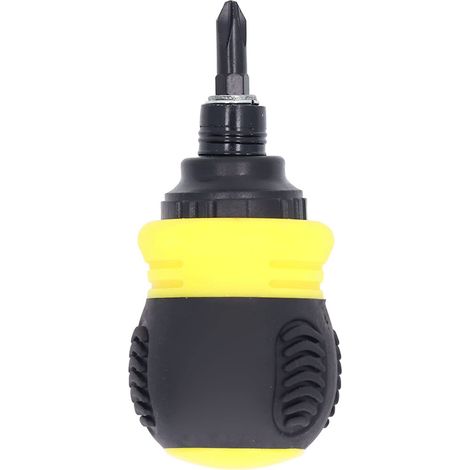 Cacciavite a cricchetto multi-inserto – corto 2 in 1 – testa Phillips magnetica – giallo