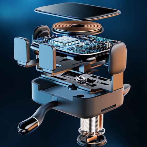 (Exclusivité Asie du Sud-Est) Nouveau support de téléphone sans fil pour voiture, charge rapide 15 W, ouverture et fermeture automatiques par capteur sur la grille d'aération, support de navigation, n