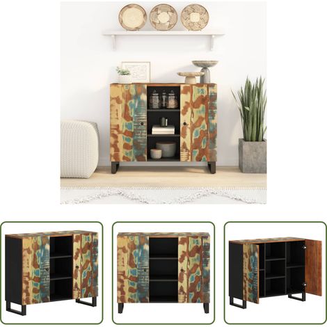 Altholz - Sideboard mit 2 Türen 90x33x75 cm Altholz Massiv (1/5)