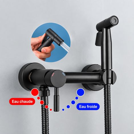 Douchette WC bidet Noir en acier inoxydable 304 pour salle de bain mitigeur eau chaude et froide 29 × 15 × 7 cm 1,1 kg – Livraison gratuite (1/4)