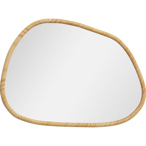 Specchio da parete asimmetrico 80x60 cm con cornice in legno (1/5)