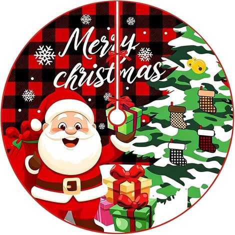 Jupe de sapin de Noël, 2 pièces de tapis de sapin de Noël de 90 cm de diamètre, décoration de sapin de Noël, décoration de la maison (1/5)