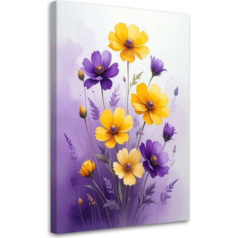 Quadro su tela Fiori botanici giallo viola 20x30 (1/5)