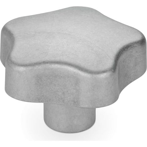 Poignée en forme d'étoile - Écrou de poignée - GN 5336-70-M16-E-MT - Aluminium mat - Poignée 70 mm - Filetage M16 (1/3)