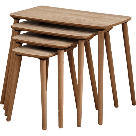 Tavolo nido in legno "Luci" 4 pezzi 70 x 40 x 55 cm - Rovere