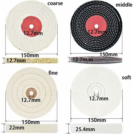 4Pcs Diamètre 150mm Disque de Polissage Meuleuse,Feutre de Laine Roue de Polissage pour Polissage Verre, Céramique, Plastique, Métal, Marbr (1/4)