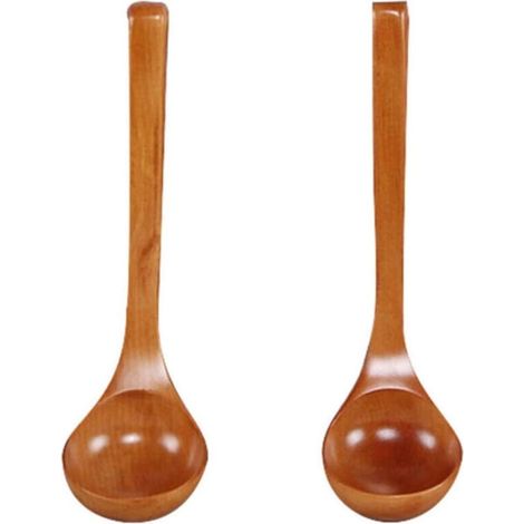 Grande cuillère de cuisine en bois naturel anti-rayures 28,5 cm (1/5)