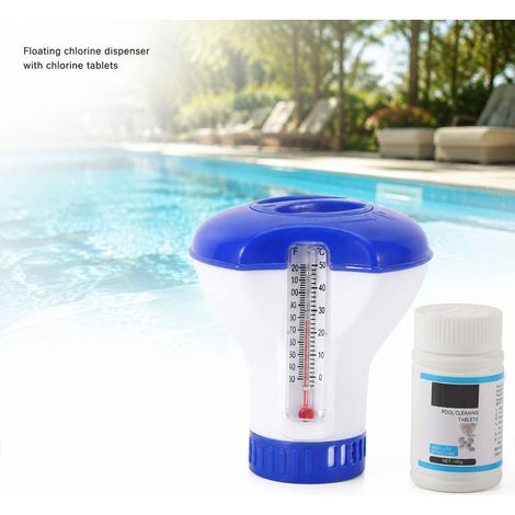 Distributeur de Chlore Flottant - Kit Nettoyage Piscine avec Tablettes Effervescentes, Réglable en PP Durable 12cm pour Spa et Bassin (1/5)
