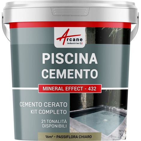 Kit microcemento color grigio topo per piscina in calcestruzzo - 16 m² Passiflora Chiaro - ARCANE INDUSTRIES