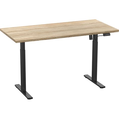 LonaE Schreibtisch elektrische Höhenverstellfunktion 160x80x71-120cm Eiche dekor, schwarz.