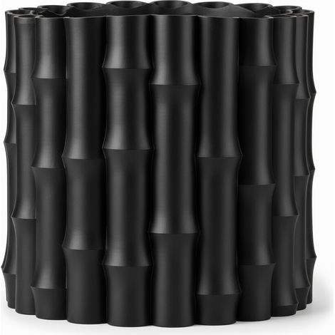 Vaso decorativo nero a forma di bambù per piante, stile naturale